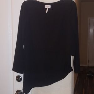 Black Long Sleeve Slanted Dress Slip